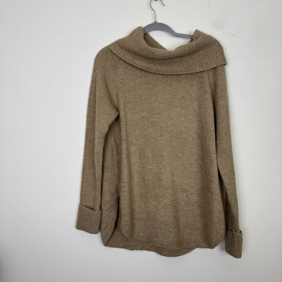 Style & Co Tan Brown Cowl Neck Sweater Size XL Curved Hem Cozy Casual - Picture 1 of 6